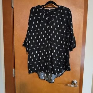 Black and White Boho Print Top